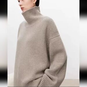 Tuckernuck Wheat Cashmere Wool Blend Turtleneck Sweater